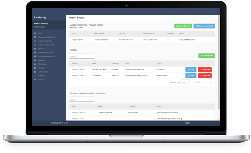 insiderlog screen