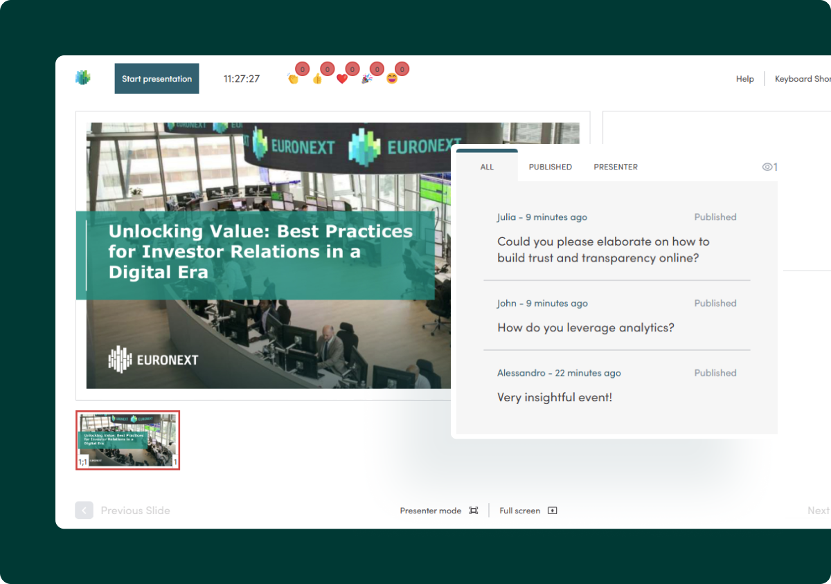 Communicate updates with engaging webinars and webcasts